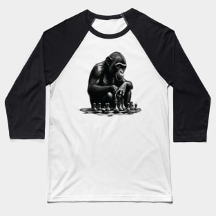 Thinking monkey playing chess Baseball T-Shirt